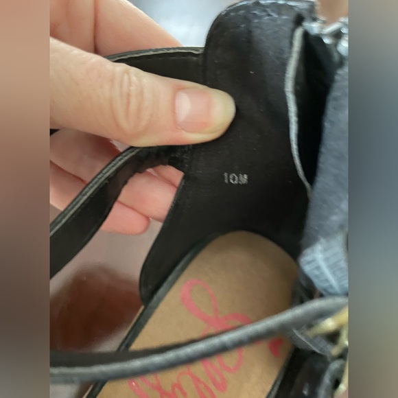 Jellypop Zipper Back Heel Ankle Strap Sandals Black Manmade Women’s Size 10 - Picture 8 of 11